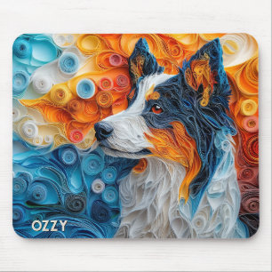 Alfombrilla De Ratón Retrato colorido de perro pastor australiano