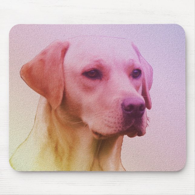 Alfombrilla De Ratón Retrato de acuarela de perro recuperador de labrad (Frente)