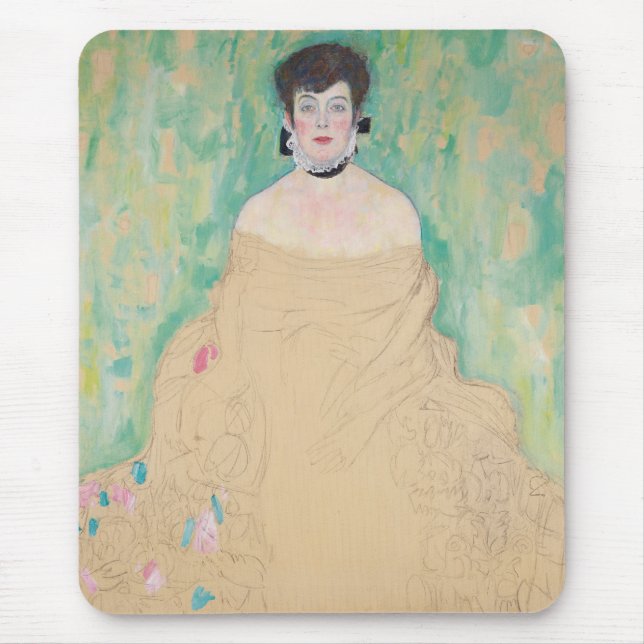 Alfombrilla De Ratón Retrato de Amalie Zuckerkandl por Gustav Klimt (Frente)