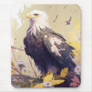 Alfombrilla De Ratón Retrato de aves águilas Pintura de animales salvaj