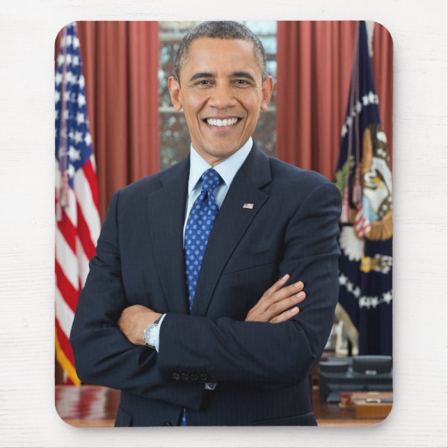 Alfombrilla De Ratón Retrato de Barack Obama (Frente)