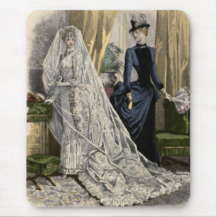 Alfombrilla De Ratón Retrato de boda vintage de novia victoriana