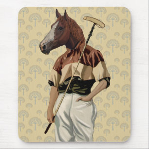 Alfombrilla De Ratón Retrato de caballo de polo