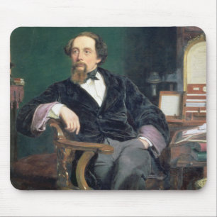 Alfombrilla De Ratón Retrato de Charles Dickens (aceite en lona)