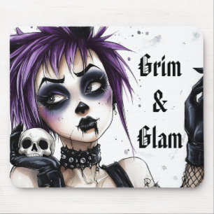 Alfombrilla De Ratón Retrato de Chica gótico - Grim & Glam