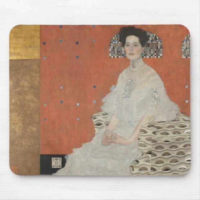 Alfombrilla De Ratón Retrato de Fritza Riedler por Gustav Klimt (Frente)