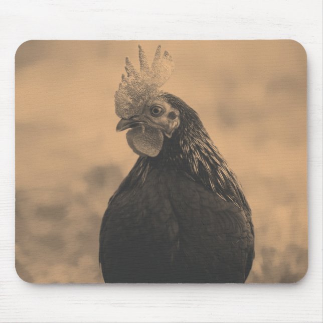 Alfombrilla De Ratón Retrato de gallo (Frente)
