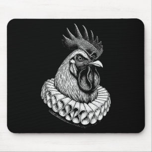 Alfombrilla De Ratón Retrato de gallo renacentista vintage noble gallin
