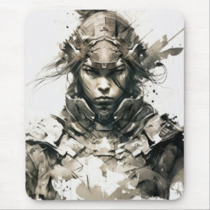 Alfombrilla De Ratón Retrato de guerrero pintando aventura histórica