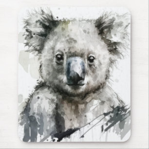 Alfombrilla De Ratón Retrato de Koala Pintura de animales salvajes al a