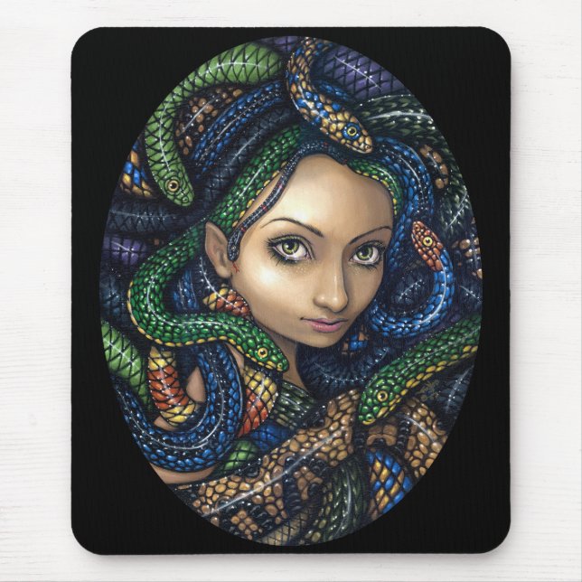 Alfombrilla De Ratón "Retrato de la medusa" Mousepad (Frente)