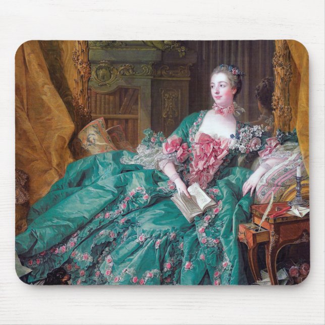 Alfombrilla De Ratón Retrato de Madame Pompadour, Boucher (Frente)