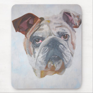 Alfombrilla De Ratón Retrato de Mascota artístico de Bulldog estadounid