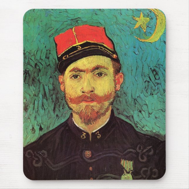 Alfombrilla De Ratón Retrato de Milliet, El amante de Vincent van Gogh (Frente)