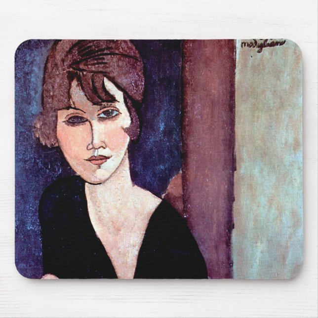 Alfombrilla De Ratón Retrato de mujer, Modigliani (Frente)