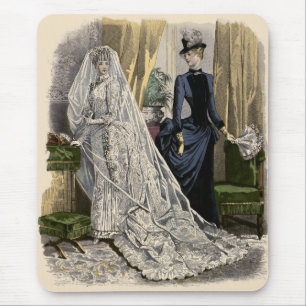 Alfombrilla De Ratón Retrato de novia de boda vintage, novia victoriana