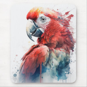 Alfombrilla De Ratón Retrato de pájaro loro pintura animal vida silvest
