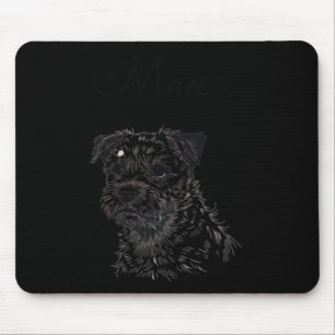 Alfombrilla De Ratón Retrato de perro del territorio fronterizo - Arte 
