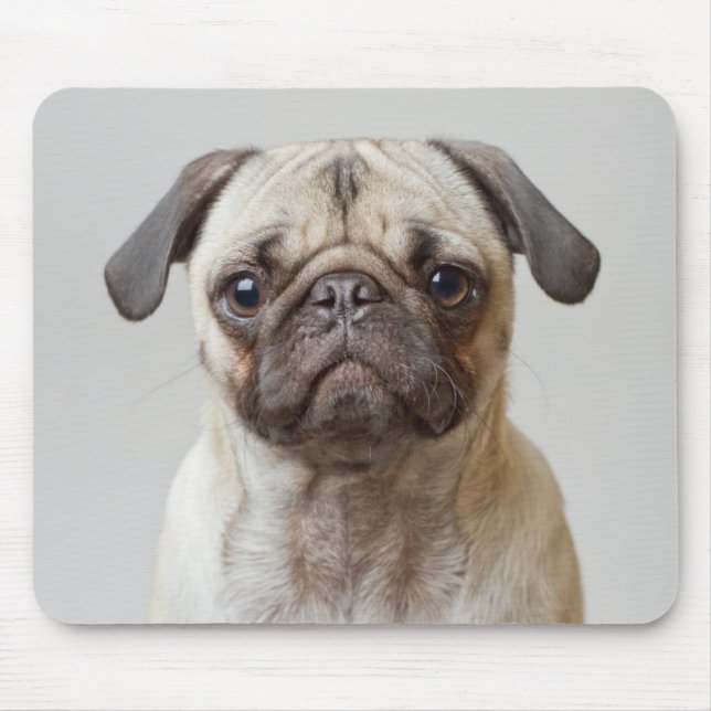 Alfombrilla De Ratón Retrato de Pug (Frente)