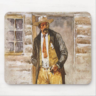 Alfombrilla De Ratón Retrato de Sheriff por Seltzer, Vaquero del Viejo 