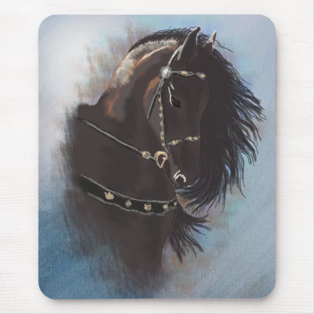 Alfombrilla De Ratón Retrato de Stallion - Mousepad (Frente)