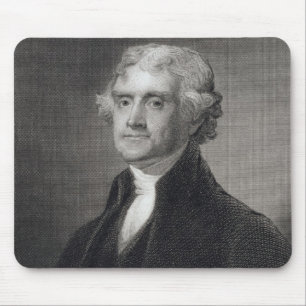 Alfombrilla De Ratón Retrato de Thomas Jefferson, grabado por el Br de