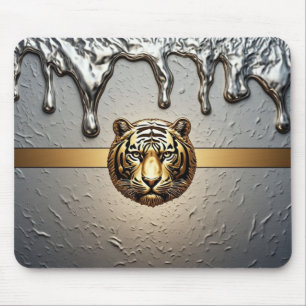 Alfombrilla De Ratón Retrato de Tigre Dorado Espíritu Salvaje 🐯