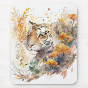 Alfombrilla De Ratón Retrato de tigres pintura animal vida silvestre al