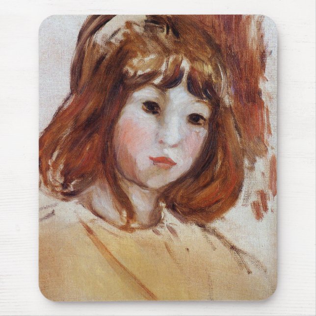 Alfombrilla De Ratón Retrato de un joven Chica (por Berthe Morisot) (Frente)