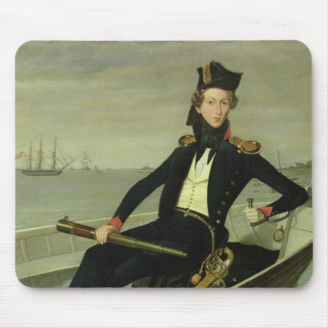 Alfombrilla De Ratón Retrato de un oficial naval danés joven, 1841 (Frente)