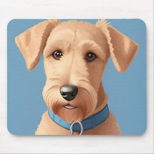 Alfombrilla De Ratón Retrato de un perro lindo que lleva un collar azul