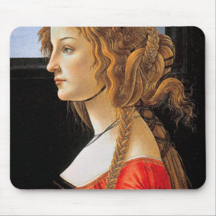 Alfombrilla De Ratón Retrato de una dama, Sandro Botticelli