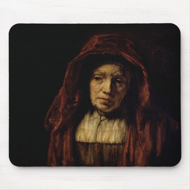 Alfombrilla De Ratón Retrato de una mujer mayor (Frente)