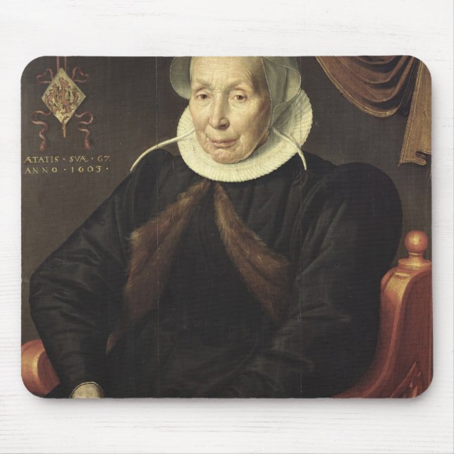 Alfombrilla De Ratón Retrato de una mujer mayor, 1603 (Frente)