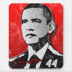 Alfombrilla De Ratón Retrato del rojo de Barack Obama