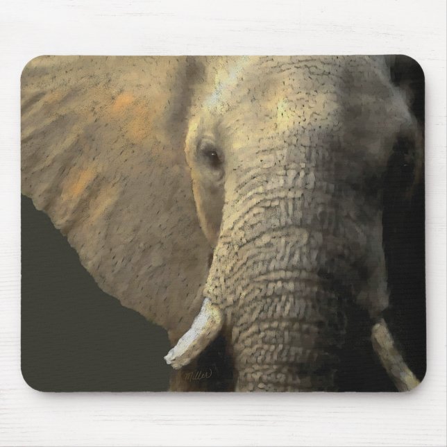 Alfombrilla De Ratón Retrato elefante (Frente)