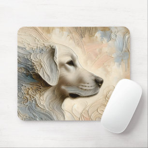 Alfombrilla De Ratón Retrato en pintura encaústica de un Golden Retriev