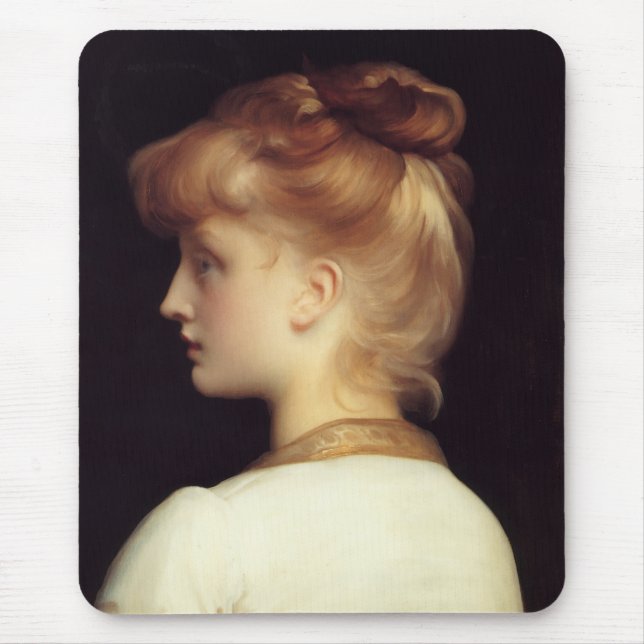 Alfombrilla De Ratón Retrato femenino desde atrás (de Frederic Leighton (Frente)