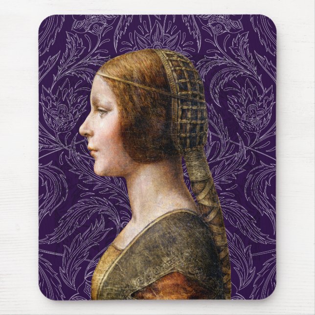Alfombrilla De Ratón Retrato Leonardo da Vinci La Bella Principessa (Frente)