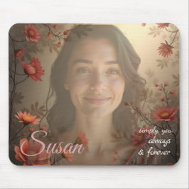 Alfombrilla De Ratón Retrato personalizado para ella: regalo de foto pe