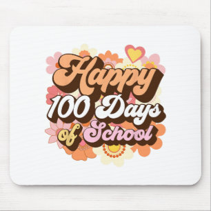 Alfombrilla De Ratón Retro 100 días de maestros escolares niños Groovy 