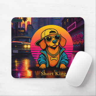 Alfombrilla De Ratón Retro 80s Short King Dachshund Mouse Pad
