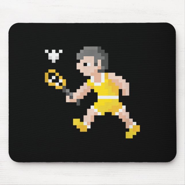 Alfombrilla De Ratón Retro 80s Video Game Pixel Art Badminton Player  (Frente)