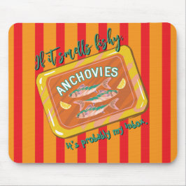 Alfombrilla De Ratón Retro Anchovies Funny Office Humor Mousepad