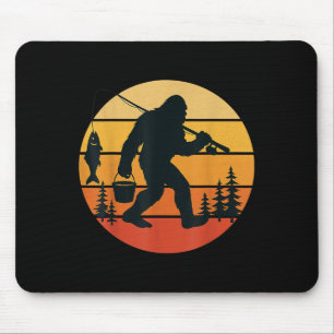Alfombrilla De Ratón Retro Bigfoot Sasquatch Pesca Graciosos Regalos Pa