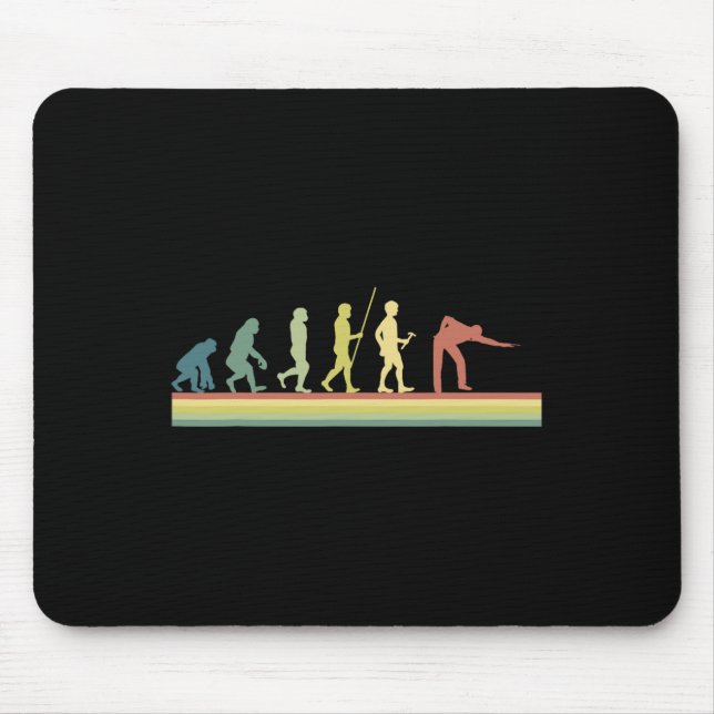 Alfombrilla De Ratón Retro Billiards Human Evolution Lover Gift Pool Sn (Frente)