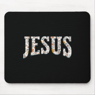 Alfombrilla De Ratón Retro Boho Flor Silvestre Jesús Dios Fe Religioso