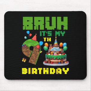 Alfombrilla De Ratón Retro Bruh Es Mi Cumpleaños 9 Pastel De Píxeles Ju