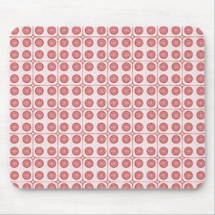 Alfombrilla De Ratón Retro Charm Circles Mousepad, Rojo