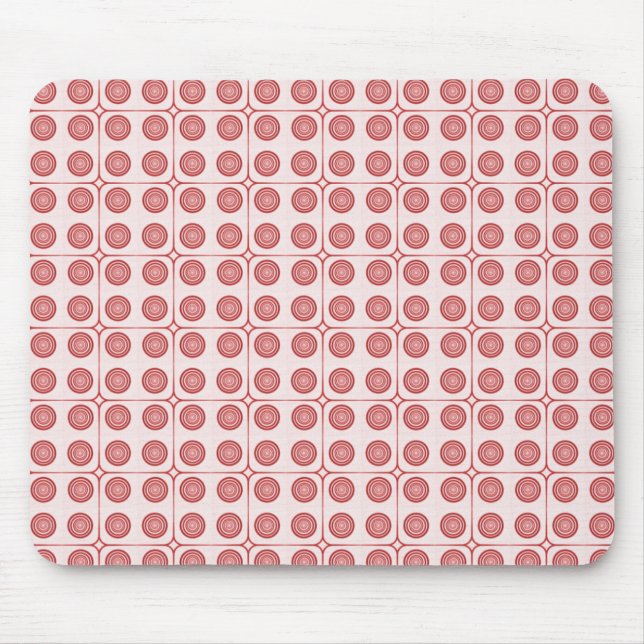 Alfombrilla De Ratón Retro Charm Circles Mousepad, Rojo (Frente)